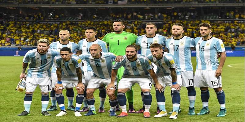 Đội hình của đội tuyển Argentina khi chào sân World Cup 